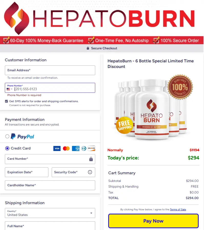 hepatoburn checkout page